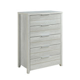 Tallboy with 5 Storage Drawers Natural Wood like MDF in White Ash Colour V43-TBY-CELWHA