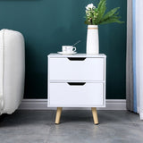 Wooden Bedside Table 2 Drawers Cabinet Storage Night Stand 834171