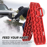 X-BULL 2PCS Recovery Tracks Snow Tracks Mud tracks 4WD With 4PC mounting bolts Red V211-AU-XBRT006