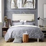 Tree Reversible Super King Size Grey Duvet Quilt Cover Set V493-MSK-410