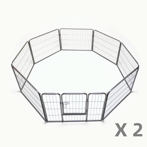 YES4PETS 2 X 8 Panel 60 cm Heavy Duty Pet Dog Puppy Cat Rabbit Exercise Playpen Fence V278-2-X-HPL60