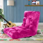 SOGA 4X Floor Recliner Folding Lounge Sofa Futon Couch Folding Chair Cushion Pink LOUNGECHAIRPINKX4