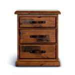 Umber Bedside Tables 3 Drawers Storage Cabinet Shelf Side End Table - Dark Brown V315-VJM-002