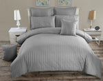 Seersucker Super King Size Grey Duvet Quilt Cover Set V493-PASK-06