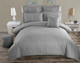 Seersucker Double Size Grey Duvet Quilt Cover Set V493-PAD-06