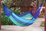 Mayan Legacy Bed Cotton hammock - in Oceanica colour V97-7MOCEANICA