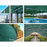 Instahut 50% Shade Cloth 3.66x30m Shadecloth Wide Heavy Duty Green SH-CL-366X300-100-R-GR