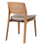 Emilio 2pc Set Dining Chair Fabric Seat Scandinavian Style Solid Ash Wood Oak V315-VOD-LIPW-04-2PC-KIT