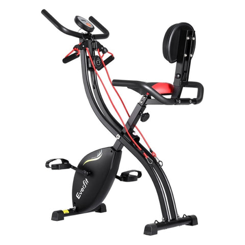 Everfit Folding Exercise Bike Magnetic X-Bike Indoor Cycling Resistance Rope EB-F-XB-02-BK