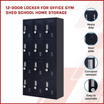 12-Door Locker for Office Gym Shed School Home Storage - 4-Digit Combination Lock V63-839121