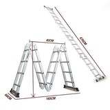 BULLET Pro 4.7m Multi-Purpose Ladder Aluminium Extension Folding Adjustable Step V219-LDRTELBULA47M