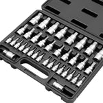 36-Piece Hex Bit Socket Set, SAE Metric Sizes, S2 Steel Hex Bits, Chrome Vanadium Steel Sockets V465-20205-AU-2