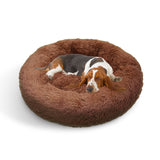 Pawfriends Pet Dog Bed Bedding Warm Plush Round Soft Dog Nest Light Coffee XXL 120cm V360-PTDB0000-LC-XXL