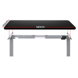 Artiss Standing Desk Motorised 140CM Black HASD-114G-GYDF-BKDB-140