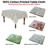 Cotton Blue Petals Oblong Table Cloth 150 x 230cm V442-BZO-TABLEC-PETALS230-BLUE-RE
