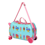 Wanderlite 17" Kids Ride On Luggage Children Suitcase Trolley Travel Ice Cream LUG-ABS-KIDS-ICE