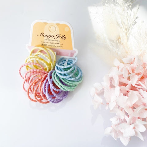 MANGO JELLY Kids Hair Ties - Bubbly Candy - Six Pack V659-HT-3CM-30P-BUBBLY-CANDY-6-L