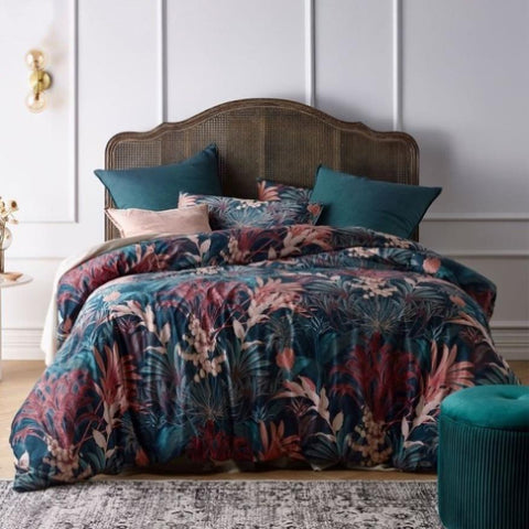 Vintage Design Homewares Etheridge Printed Velvet Quilt Cover Set Queen V442-HIN-QUILTCS-ETHERIDGE-MULTI-QS