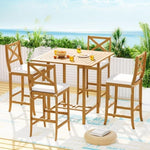 Gardeon 5-Piece Outdoor Bar Set Acacia Wood Bistro Patio Table Stools ODF-V-BT-TK-AB