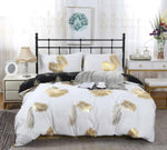 Reversible Design Super King Size Black Gold Duvet Quilt Cover Set V493-MSK-462A