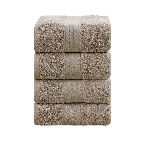 Linenland 4 Piece Cotton Bath Towels Set - Sandstone V406-TOWPAK01LI