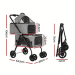 i.Pet Pet Stroller 2-tier Dog Pram Large Cat Carrier Travel Pushchair Foldable PET-STROLLER-2T-SLGR