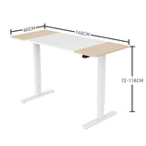 Fortia Sit To Stand Up Standing Desk, 140x60cm, 72-118cm Electric Height Adjustable, 70kg Load, V219-ADKSSTFOWOWT4SA