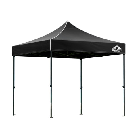 Instahut Gazebo Pop Up Marquee 3x3m Folding Tent Wedding Outdoor Camping Canopy Gazebos Shade Black GAZEBO-T-3X3-F-BK