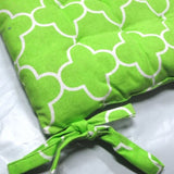 Set of 2 Cotton Chair Pads Moroccan Lime with Ties 40 x 40 cm V442-ABR-CHAIRCU-SETOF2MOROCCAN-LIME-SQ