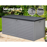 Gardeon Outdoor Storage Box 490L Container Lockable Garden Bench Tools Toy Shed Black OSB-S490-BK