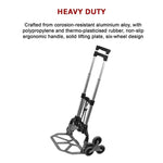 Stair Climbing Trolley 6 Wheels Aluminium Folding Hand Cart Climb Steps V63-828111