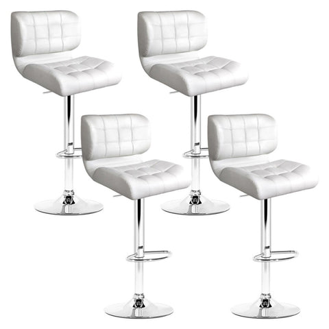 Artiss 4x Bar Stools Gas Lift Leather Padded White BA-TW-4059-WHX4