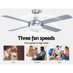 Devanti 52'' Ceiling Fan AC Motor w/Light w/Remote - Silver CF-RC-52-SI