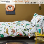 Bedding House Crazy Jungle Multi Cotton Quilt Cover Set Single V442-HIN-QUILTCS-CRAZYJUNGLE-MULTI-SB