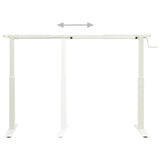 Manual Height Adjustable Standing Desk Frame Hand Crank White 43_321718