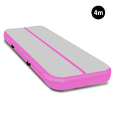 4m x 2m Air Track Gymnastics Mat Tumbling Exercise - Grey Pink IFM-0402-GYPK