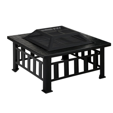 Grillz Fire Pit BBQ Grill 2-In-1 Table FPIT-BBQ-2IN1-STONE