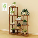 Indoor Outdoor Garden Plant Stand Planter Flower Pot Shelf Wooden Shelving - 9 Shelves V63-836001