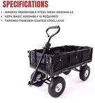 Garden Dump Rolling Mesh Cart with Heavy Duty Steel Frame,10 Inch Pneumatic Tires Maximum Load V284-TC1840A