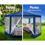 Instahut Gazebo2x2m Marquee Wedding Party Tent Outdoor Camping Mesh Wall Canopy Shade Gazebos Navy GAZEBO-WED-C-FG-222-NA