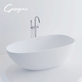 Medium Size Egg Shaped Cast stone - Solid Surface Bath 1600mm length V567-PS-8802A-1600