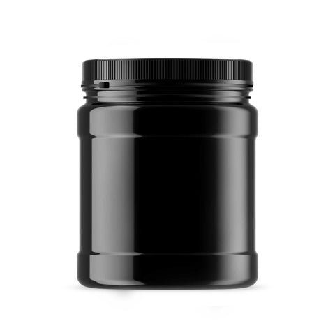 10x 1.5L Wide Mouth Plastic Jars and Lids Black - Empty Protein and Powder Tubs V238-SUPDZ-40411688829008