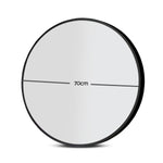 Embellir Wall Mirror Makeup 70cm Home Decor Framed Mirrors Bathroom Round Black MM-WALL-ROU-BK-70