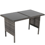 Ella 8-Seater Modular Outdoor Garden Lounge and Dining Set with Table and Stools in Dark Grey Weave V264-OTF-526S-DGR