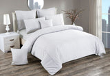 Seersucker Double Size White Duvet Quilt Cover Set V493-PAD-01