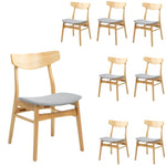 Cusco 8pc Set Dining Chair Fabric Seat Scandinavian Style Solid Rubberwood V315-VOD-CUSC-04-8PC-KIT