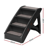 i.Pet Dog Ramp Steps For Bed Sofa Car Pet Stairs Ladder Portable Foldable Black FDR-D-433-BK