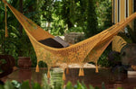 Outdoor undercover cotton Mayan Legacy hammock with hand crocheted tassels King Size Mustard V97-TDK MUSTARD