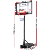 Everfit 2.1M Basketball Hoop Stand System Adjustable Portable Pro Kids Clear BAS-HOOP-210