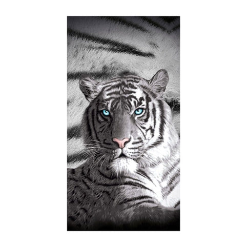 Just Home Blue Eyes Stripes Tiger Bath Beach Towel V442-LDE-TOWEL-BLUEEYESSTRIPES-BLACK-RE